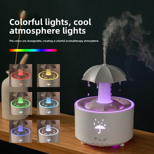 RainGlow? Colorful Raindrop Aromatherapy Diffuser ? LED Mist Humidifier
